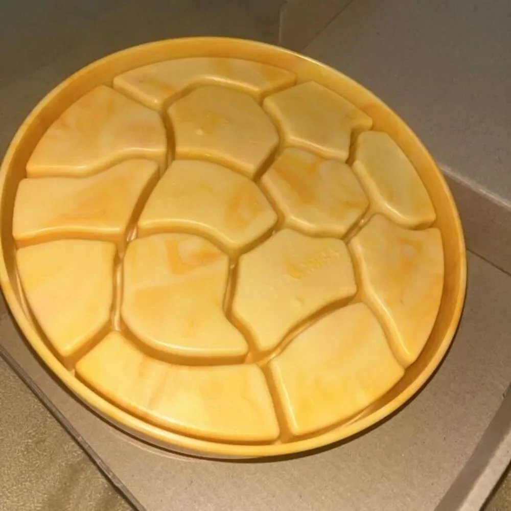 Round Serving Platter Divided Tray Relish‎ Dish Yellow eat food slow pet food